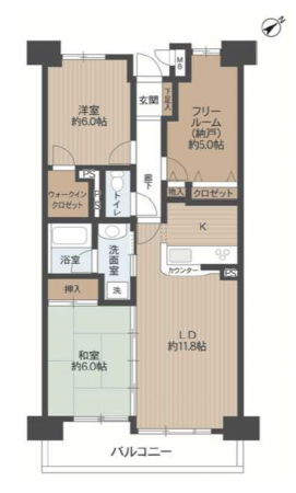 名古屋市天白区島田、マンションの間取り画像です