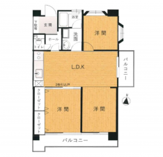 名古屋市天白区植田南、マンションの間取り画像です