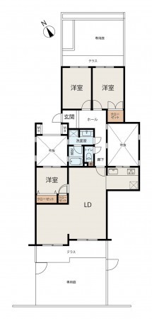 名古屋市天白区表山、マンションの間取り画像です