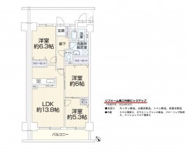 名古屋市緑区桃山、マンションの間取り画像です