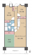 名古屋市天白区池場、マンションの間取り画像です