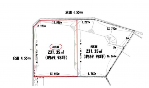 名古屋市緑区大高町、土地の間取り画像です