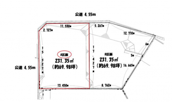 名古屋市緑区大高町、土地の間取り画像です