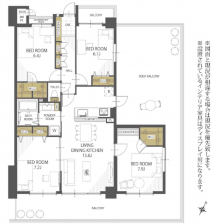 名古屋市天白区平針南、マンションの間取り画像です