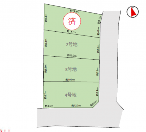 名古屋市天白区土原、土地の間取り画像です