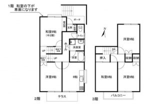 名古屋市緑区曽根、中古一戸建ての間取り画像です