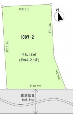 名古屋市天白区向が丘、土地の間取り画像です