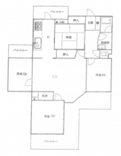 名古屋市天白区焼山、マンションの間取り画像です