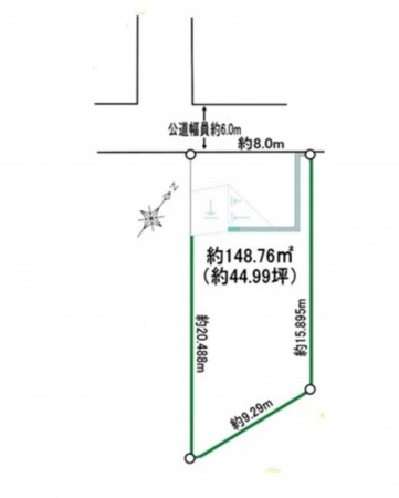愛知郡東郷町御岳、土地の間取り画像です