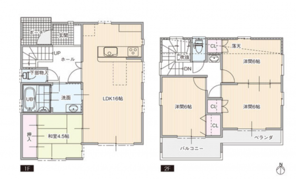 名古屋市名東区植園町、中古一戸建ての間取り画像です