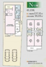 名古屋市天白区海老山町、中古一戸建ての間取り画像です