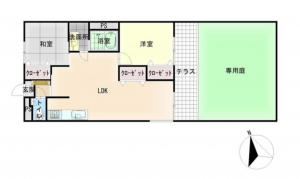 名古屋市天白区御幸山、マンションの間取り画像です
