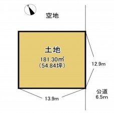 名古屋市緑区東神の倉、土地の間取り画像です