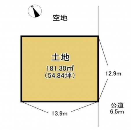 名古屋市緑区東神の倉、土地の間取り画像です