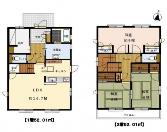 名古屋市緑区大高台、中古一戸建ての間取り画像です