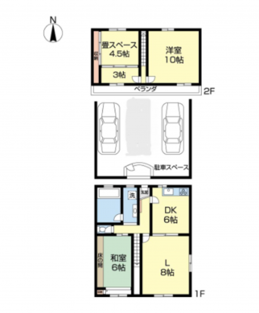 愛知郡東郷町御岳、中古一戸建ての間取り画像です