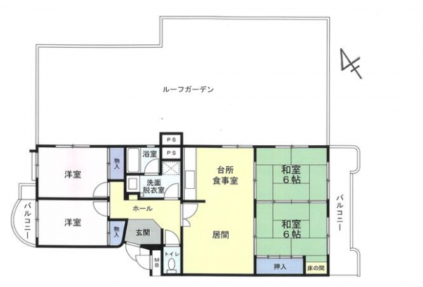 名古屋市天白区土原、マンションの間取り画像です