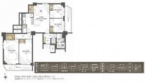 名古屋市名東区平和が丘、マンションの間取り画像です