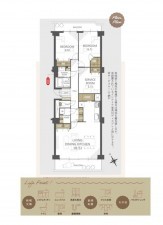 名古屋市名東区にじが丘、マンションの間取り画像です