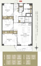 名古屋市名東区社口、マンションの間取り画像です