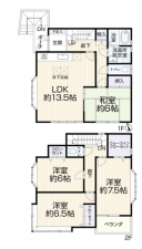 名古屋市名東区大針、中古一戸建ての間取り画像です