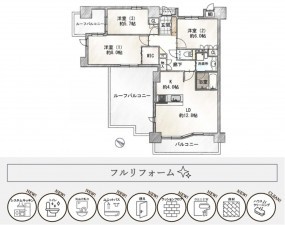 名古屋市名東区高社、マンションの間取り画像です