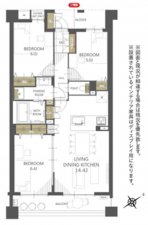 名古屋市緑区有松町桶狭間、マンションの間取り画像です
