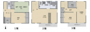 名古屋市名東区延珠町、中古一戸建ての間取り画像です