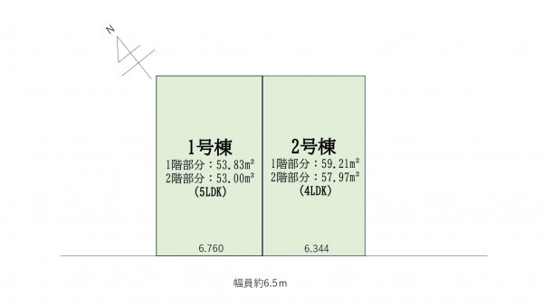 名古屋市天白区島田、新築一戸建ての間取り画像です