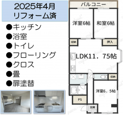東大阪市友井、中古マンションの間取り画像です
