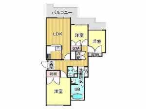 東大阪市下小阪、中古マンションの間取り画像です