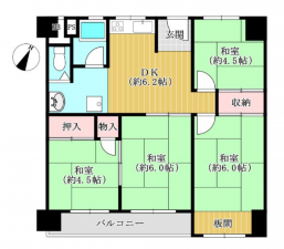 東大阪市菱屋西、中古マンションの間取り画像です