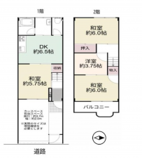 東大阪市友井、中古一戸建ての間取り画像です