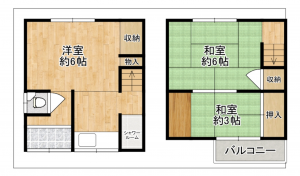 東大阪市大蓮東、中古一戸建ての間取り画像です