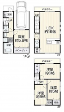 東大阪市寿町、中古一戸建ての間取り画像です