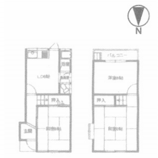 東大阪市柏田西、中古一戸建ての間取り画像です