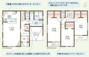 東大阪市足代南、新築一戸建ての間取り画像です