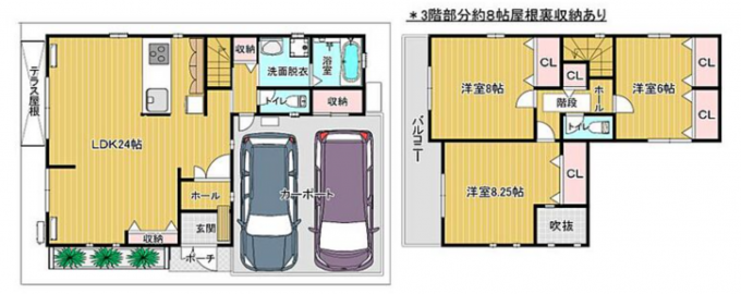 東大阪市菱屋西、中古一戸建ての間取り画像です
