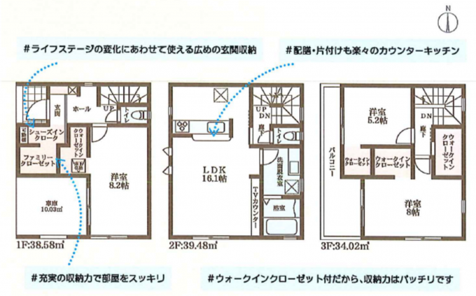 東大阪市大蓮南、新築一戸建ての間取り画像です