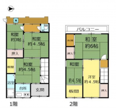 東大阪市大蓮南、中古一戸建ての間取り画像です