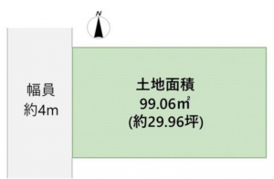 東大阪市大蓮南、土地の間取り画像です