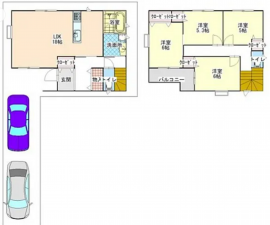 東大阪市南上小阪、新築一戸建ての間取り画像です