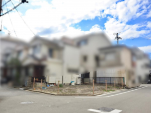 高槻市津之江北町、土地の前面道路を含む現地写真画像です