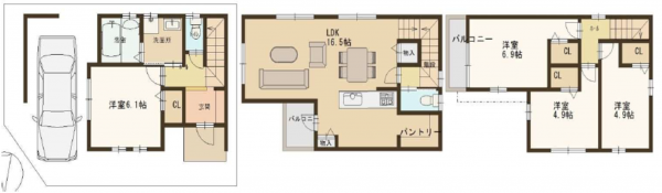 高槻市津之江北町、土地の建築プラン例画像です
