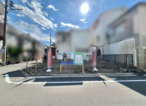 高槻市津之江北町、土地の前面道路を含む現地写真画像です