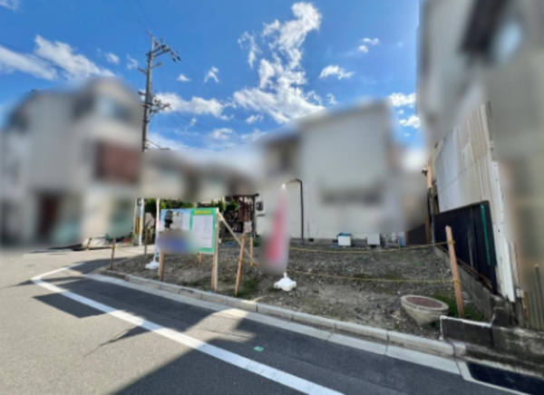 高槻市津之江北町、土地の前面道路を含む現地写真画像です
