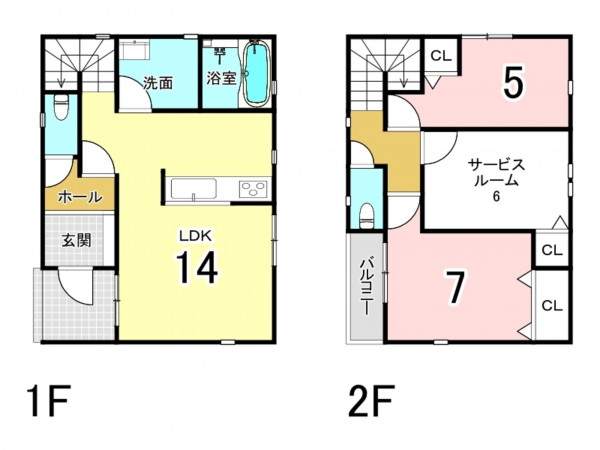 高槻市富田町、中古一戸建ての間取り画像です