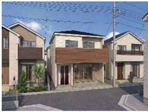 高槻市富田町、新築一戸建ての完成予想図（外観）画像です