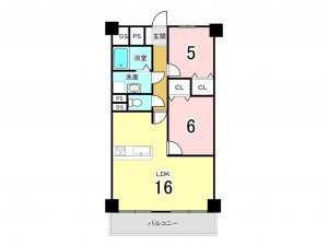 高槻市真上町、中古マンションの間取り画像です