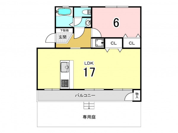 高槻市真上町、中古マンションの間取り画像です